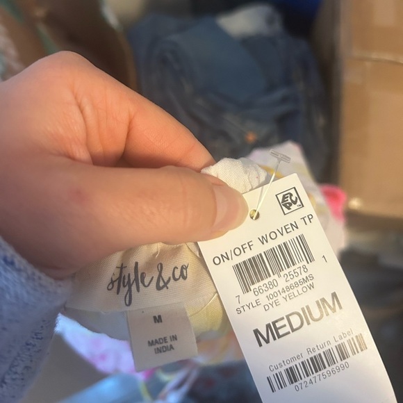 Nwt Style & Co Tie Dye Ruffle Blouse - Picture 3 of 4